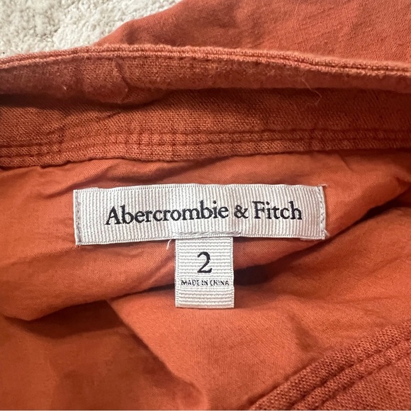 Abercombie & Fitch Rust Orange Women's Skirt With buttons and bow on the side 2 - Picture 3 of 7